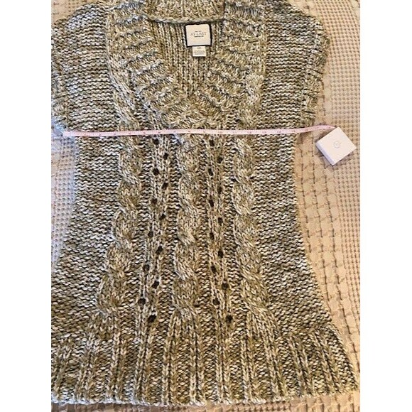 New York "At Last" Variegated Brown Cream and White Sweater Vest Boho Size Large - Picture 6 of 8